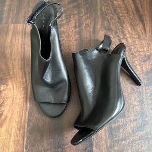 H by Halston Black Peep-Toe Heels